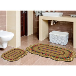 Mijölnir Juego de alfombras de baño Crema (2 piezas)